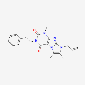 molecular formula C21H23N5O2 B2636265 4,7,8-三甲基-2-(2-苯乙基)-6-丙-2-烯基嘌呤[7,8-a]咪唑-1,3-二酮 CAS No. 878720-56-0