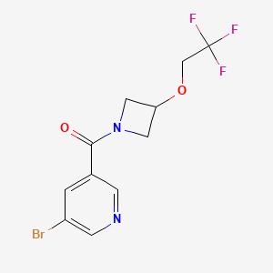 molecular formula C11H10BrF3N2O2 B2636271 (5-溴吡啶-3-基)(3-(2,2,2-三氟乙氧基)氮杂环丁烷-1-基)甲酮 CAS No. 2309706-78-1