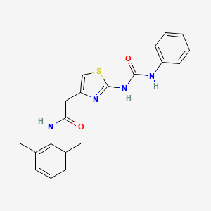 molecular formula C20H20N4O2S B2636272 N-(2,6-dimethylphenyl)-2-(2-(3-phenylureido)thiazol-4-yl)acetamide CAS No. 946325-55-9