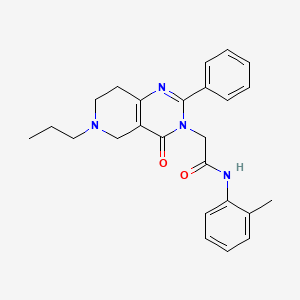 molecular formula C25H28N4O2 B2636274 2-(4-氧代-2-苯基-6-丙基-5,6,7,8-四氢吡啶并[4,3-d]嘧啶-3(4H)-基)-N-(邻甲苯基)乙酰胺 CAS No. 1251547-39-3