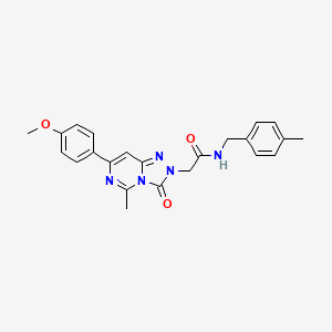 molecular formula C23H23N5O3 B2636282 2-[7-(4-methoxyphenyl)-5-methyl-3-oxo[1,2,4]triazolo[4,3-c]pyrimidin-2(3H)-yl]-N-(4-methylbenzyl)acetamide CAS No. 1251618-99-1