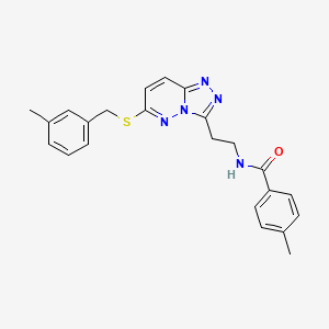 molecular formula C23H23N5OS B2636284 4-methyl-N-[2-[6-[(3-methylphenyl)methylsulfanyl]-[1,2,4]triazolo[4,3-b]pyridazin-3-yl]ethyl]benzamide CAS No. 872995-26-1