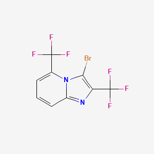 molecular formula C9H3BrF6N2 B2636288 3-Bromo-2,5-bis(trifluoromethyl)imidazo[1,2-a]pyridine CAS No. 2102410-94-4