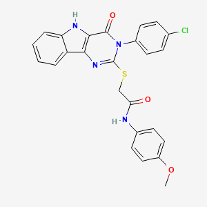 2-[[3-(4-chlorophenyl)-4-oxo-5H-pyrimido[5,4-b]indol-2-yl]sulfanyl]-N-(4-methoxyphenyl)acetamide