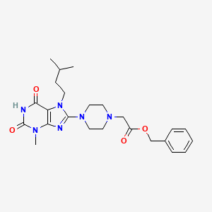 molecular formula C24H32N6O4 B2636293 benzyl 2-(4-(7-isopentyl-3-methyl-2,6-dioxo-2,3,6,7-tetrahydro-1H-purin-8-yl)piperazin-1-yl)acetate CAS No. 898437-50-8
