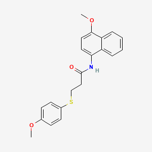 N-(4-methoxynaphthalen-1-yl)-3-((4-methoxyphenyl)thio)propanamide