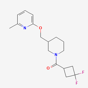 molecular formula C17H22F2N2O2 B2636297 2-{[1-(3,3-Difluorocyclobutanecarbonyl)piperidin-3-yl]methoxy}-6-methylpyridine CAS No. 2379983-84-1