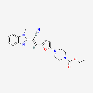 ethyl 4-[5-[(E)-2-cyano-2-(1-methylbenzimidazol-2-yl)ethenyl]furan-2-yl]piperazine-1-carboxylate