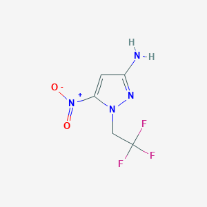 molecular formula C5H5F3N4O2 B2636304 5-Nitro-1-(2,2,2-trifluoroethyl)pyrazol-3-amine CAS No. 2226181-85-5