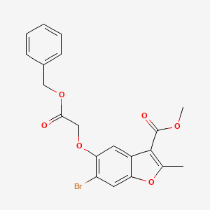 molecular formula C20H17BrO6 B2636311 5-[2-(苯甲氧基)-2-氧代乙氧基]-6-溴-2-甲基-1-苯并呋喃-3-羧酸甲酯 CAS No. 315237-22-0