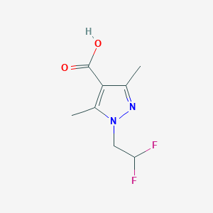 molecular formula C8H10F2N2O2 B2636312 1-(2,2-Difluoroethyl)-3,5-dimethyl-1H-pyrazole-4-carboxylic acid CAS No. 1006462-35-6