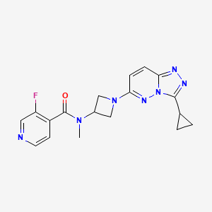 molecular formula C18H18FN7O B2636325 N-(1-(3-cyclopropyl-[1,2,4]triazolo[4,3-b]pyridazin-6-yl)azetidin-3-yl)-3-fluoro-N-methylisonicotinamide CAS No. 2310126-00-0