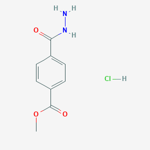 molecular formula C9H11ClN2O3 B2636330 Methyl 4-(hydrazinecarbonyl)benzoate;hydrochloride CAS No. 2416235-41-9