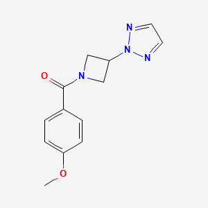 molecular formula C13H14N4O2 B2636334 (3-(2H-1,2,3-triazol-2-yl)azetidin-1-yl)(4-methoxyphenyl)methanone CAS No. 2189499-00-9