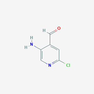 molecular formula C6H5ClN2O B2636337 5-Amino-2-chloroisonicotinaldehyde CAS No. 1060804-23-0
