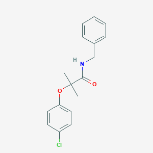 molecular formula C17H18ClNO2 B263634 N-benzyl-2-(4-chlorophenoxy)-2-methylpropanamide 