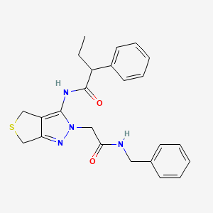 molecular formula C24H26N4O2S B2636341 N-(2-(2-(benzylamino)-2-oxoethyl)-4,6-dihydro-2H-thieno[3,4-c]pyrazol-3-yl)-2-phenylbutanamide CAS No. 1105249-47-5
