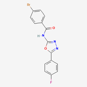 molecular formula C15H9BrFN3O2 B2636342 4-溴-N-[5-(4-氟苯基)-1,3,4-恶二唑-2-基]苯甲酰胺 CAS No. 865285-34-3