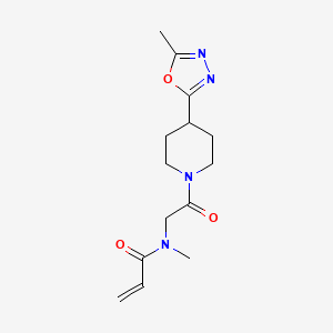 molecular formula C14H20N4O3 B2636344 N-Methyl-N-[2-[4-(5-methyl-1,3,4-oxadiazol-2-yl)piperidin-1-yl]-2-oxoethyl]prop-2-enamide CAS No. 2361896-48-0