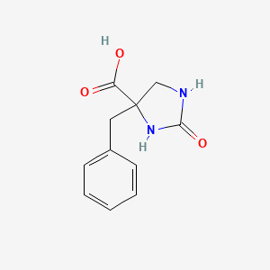 molecular formula C11H12N2O3 B2636346 4-Benzyl-2-oxoimidazolidine-4-carboxylic acid CAS No. 2248356-11-6