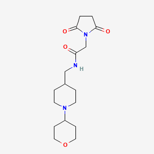 molecular formula C17H27N3O4 B2636355 2-(2,5-dioxopyrrolidin-1-yl)-N-((1-(tetrahydro-2H-pyran-4-yl)piperidin-4-yl)methyl)acetamide CAS No. 2034588-27-5