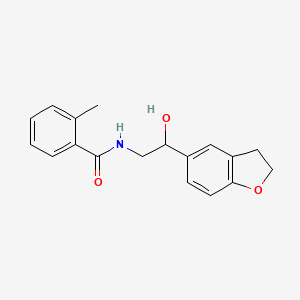 molecular formula C18H19NO3 B2636356 N-(2-(2,3-dihydrobenzofuran-5-yl)-2-hydroxyethyl)-2-methylbenzamide CAS No. 1421451-20-8