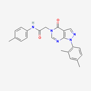 molecular formula C22H21N5O2 B2636362 2-[1-(2,4-dimethylphenyl)-4-oxo-1H,4H,5H-pyrazolo[3,4-d]pyrimidin-5-yl]-N-(4-methylphenyl)acetamide CAS No. 894998-76-6