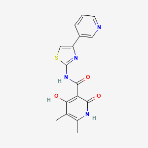 2,4-dihydroxy-5,6-dimethyl-N-(4-(pyridin-3-yl)thiazol-2-yl)nicotinamide