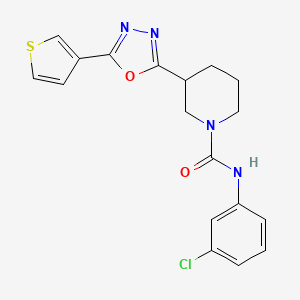 molecular formula C18H17ClN4O2S B2636377 N-(3-chlorophenyl)-3-(5-(thiophen-3-yl)-1,3,4-oxadiazol-2-yl)piperidine-1-carboxamide CAS No. 1797259-65-4
