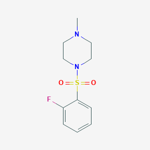 molecular formula C11H15FN2O2S B263639 1-[(2-Fluorophenyl)sulfonyl]-4-methylpiperazine 