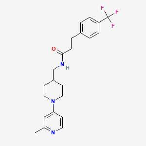 molecular formula C22H26F3N3O B2636391 N-((1-(2-methylpyridin-4-yl)piperidin-4-yl)methyl)-3-(4-(trifluoromethyl)phenyl)propanamide CAS No. 2034382-21-1