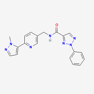 molecular formula C19H17N7O B2636399 N-((6-(1-methyl-1H-pyrazol-5-yl)pyridin-3-yl)methyl)-2-phenyl-2H-1,2,3-triazole-4-carboxamide CAS No. 2034569-05-4