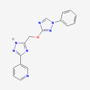 3-[5-[(1-phenyl-1,2,4-triazol-3-yl)oxymethyl]-1H-1,2,4-triazol-3-yl]pyridine