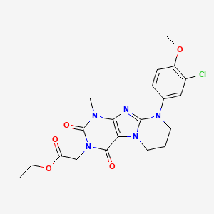 Ethyl 2-[9-(3-chloro-4-methoxyphenyl)-1-methyl-2,4-dioxo-7,8-dihydro-6H-purino[7,8-a]pyrimidin-3-yl]acetate