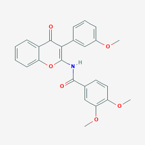3,4-dimethoxy-N-[3-(3-methoxyphenyl)-4-oxochromen-2-yl]benzamide