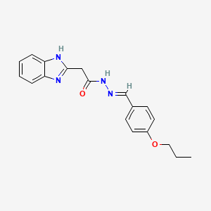 (E)-2-(1H-benzo[d]imidazol-2-yl)-N'-(4-propoxybenzylidene)acetohydrazide