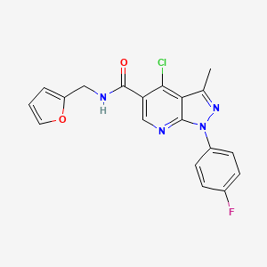 4-chloro-1-(4-fluorophenyl)-N-(furan-2-ylmethyl)-3-methylpyrazolo[3,4-b]pyridine-5-carboxamide