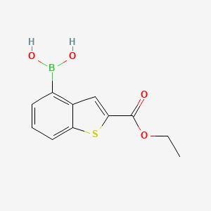 molecular formula C11H11BO4S B2636475 2-(Ethoxycarbonyl)-1-benzothiophene-4-boronic acid CAS No. 2377611-46-4