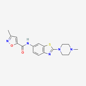 molecular formula C17H19N5O2S B2636478 3-甲基-N-(2-(4-甲基哌嗪-1-基)苯并[d]噻唑-6-基)异恶唑-5-甲酰胺 CAS No. 1105223-52-6