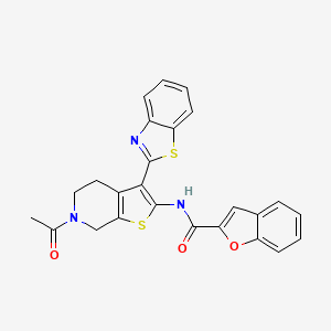 N-(6-acetyl-3-(benzo[d]thiazol-2-yl)-4,5,6,7-tetrahydrothieno[2,3-c]pyridin-2-yl)benzofuran-2-carboxamide