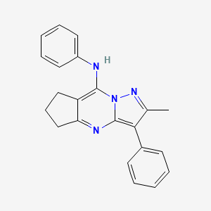 molecular formula C22H20N4 B2636492 2-methyl-N,3-diphenyl-6,7-dihydro-5H-cyclopenta[d]pyrazolo[1,5-a]pyrimidin-8-amine CAS No. 899383-77-8