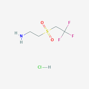 molecular formula C4H9ClF3NO2S B2636493 2-(2-Aminoethanesulfonyl)-1,1,1-trifluoroethane hydrochloride CAS No. 1275596-05-8