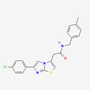 2-[6-(4-chlorophenyl)imidazo[2,1-b][1,3]thiazol-3-yl]-N-[(4-methylphenyl)methyl]acetamide