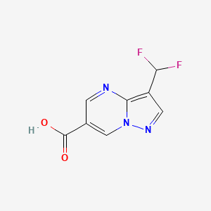 molecular formula C8H5F2N3O2 B2636504 3-(Difluoromethyl)pyrazolo[1,5-a]pyrimidine-6-carboxylic acid CAS No. 2248345-22-2