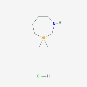 molecular formula C7H18ClNSi B2636509 3,3-Dimethyl-1,3-azasilepane;hydrochloride CAS No. 2377035-08-8
