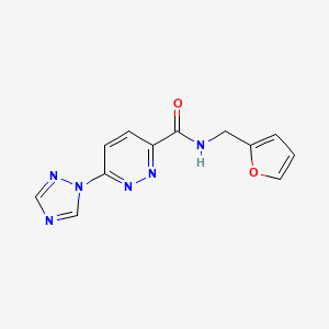 molecular formula C12H10N6O2 B2636512 N-(furan-2-ylmethyl)-6-(1H-1,2,4-triazol-1-yl)pyridazine-3-carboxamide CAS No. 1448137-09-4