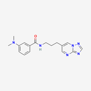 molecular formula C17H20N6O B2636516 N-(3-([1,2,4]triazolo[1,5-a]pyrimidin-6-yl)propyl)-3-(dimethylamino)benzamide CAS No. 2034614-77-0