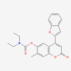 molecular formula C23H21NO5 B2636518 4-(benzofuran-2-yl)-7-methyl-2-oxo-2H-chromen-6-yl diethylcarbamate CAS No. 898447-42-2