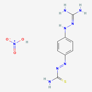 molecular formula C8H12N8O3S B2636521 (Z)-2-((Z)-4-(2-氨基甲酰肼基)环己-2,5-二烯-1-亚基)肼基碳硫酰胺硝酸盐 CAS No. 61566-15-2