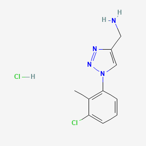 molecular formula C10H12Cl2N4 B2636534 [1-(3-Chloro-2-methylphenyl)triazol-4-yl]methanamine;hydrochloride CAS No. 2380170-26-1